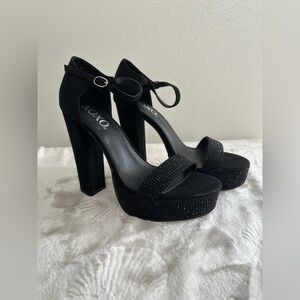 XOXO Black Studded Heels